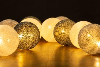 Reťaz MagicHome Cotton Balls 3 shades, 10x LED, PE/bavlna, 2xAA, jednoduché svietenie, osvetlenie, L