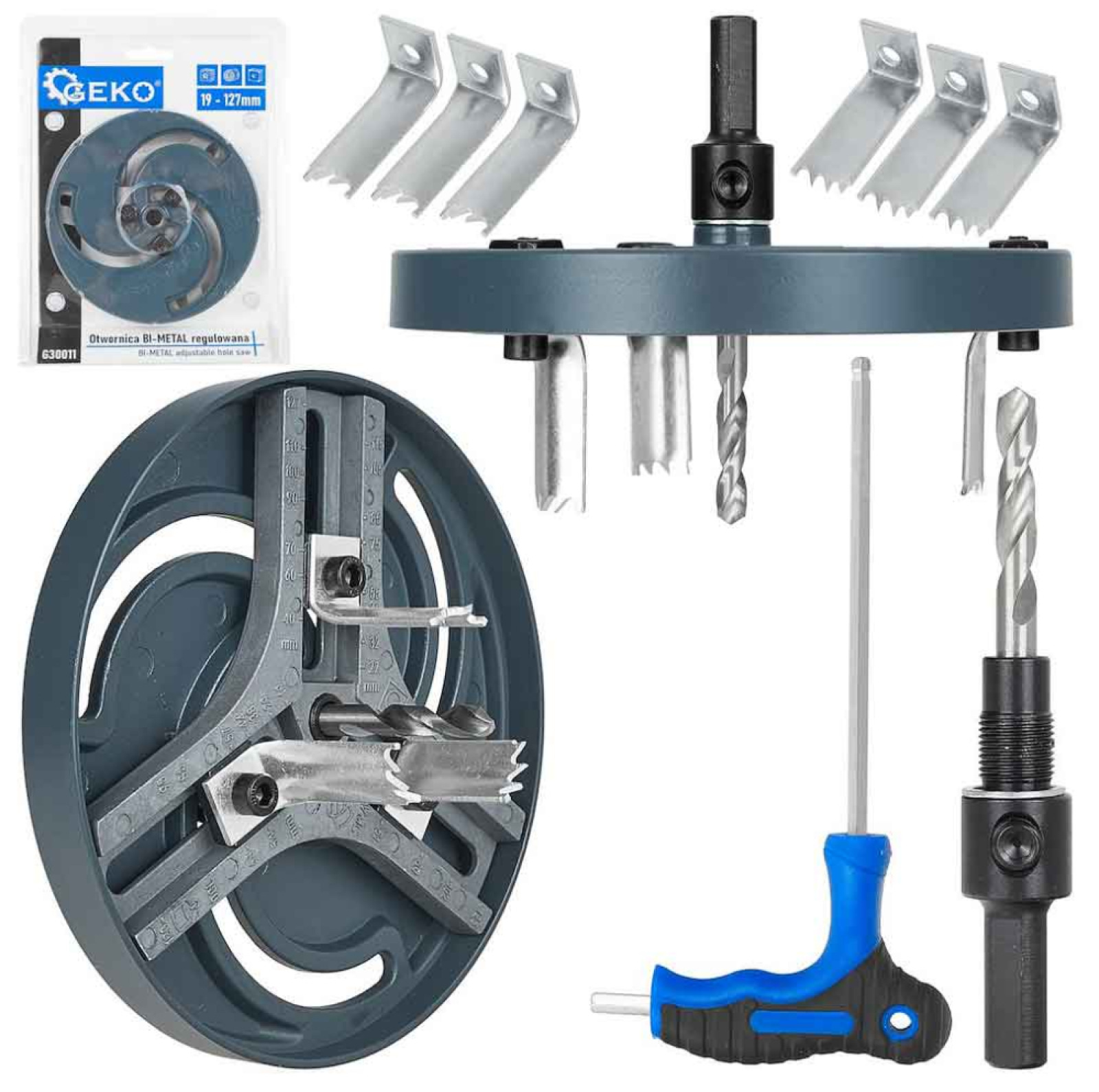 Nastaviteľná vykružovacia píla z bimetalu 19-127 mm, GEKO