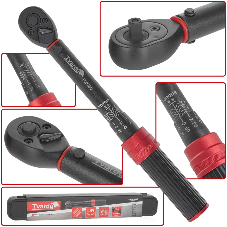 Kľúč momentový ohybový 5-25 Nm 1/4", TVARDY