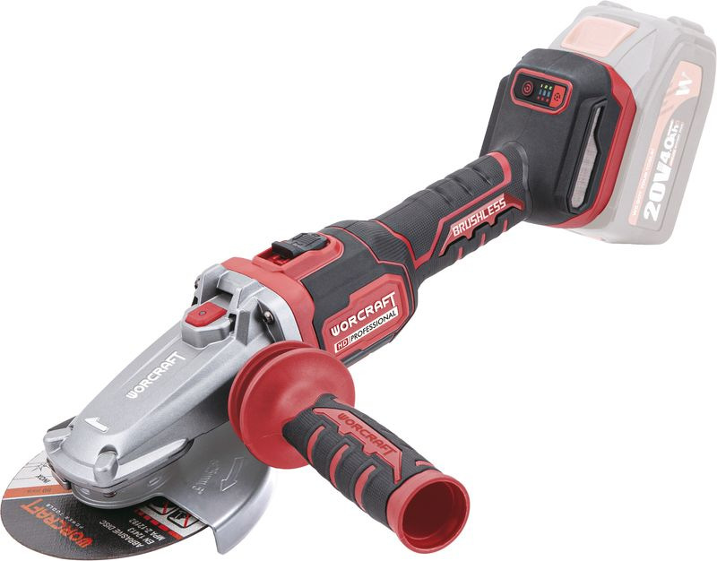 Brúska Worcraft HD Professional CAG-S20LiBF-125, 125 mm, uhlová, bezuhlíková, s reguláciou otáčok