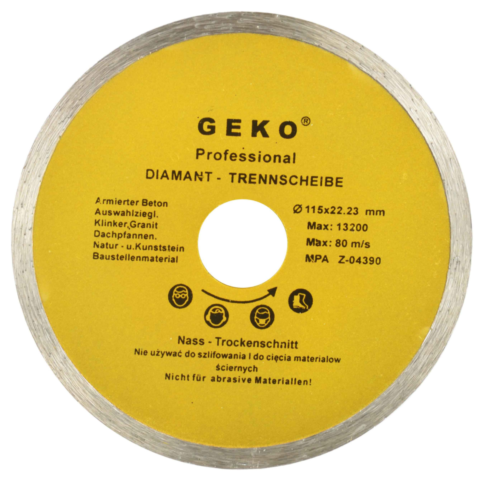 Diamantový kotúč celoobvodový 115 x 22 x 1,9 mm, GEKO