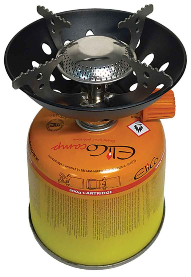 Sada: kempingový varič WIND SHIELD s reguláciou+300g kartuša, pripojenie závit 7/16",ELICO