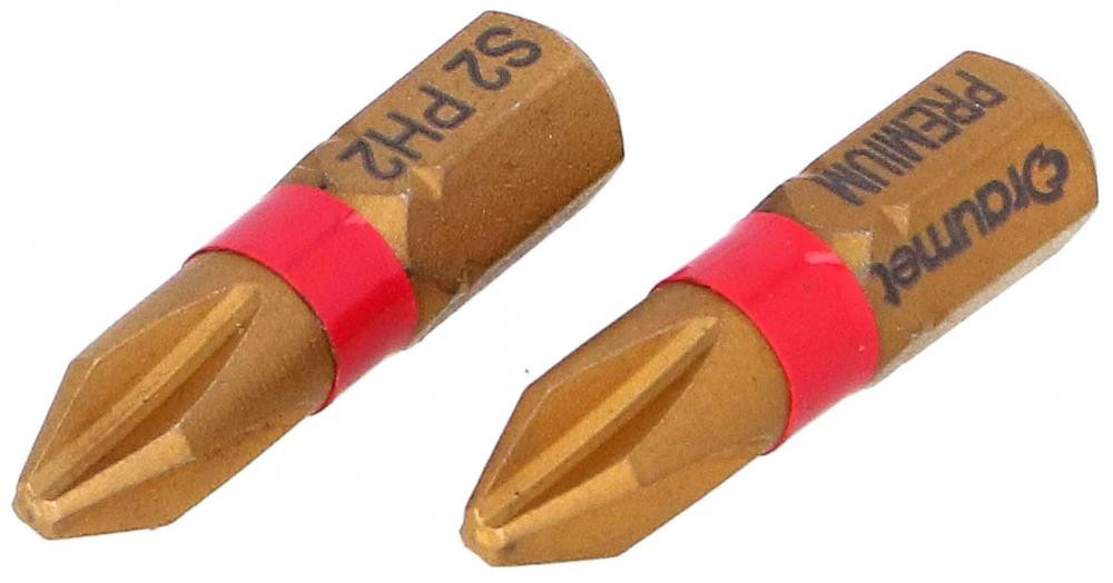 Bit 1/4" 25 mm PREMIUM TiN PH 2, 2 kusy, DRAUMET