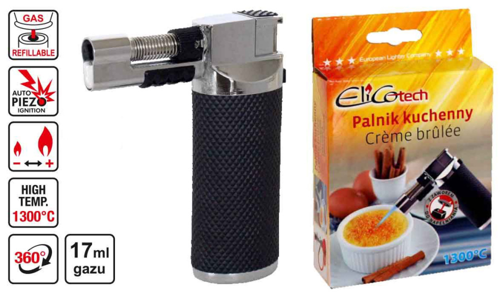 Kovový horák Creme brulée pre kuchárske potreby, ELICO