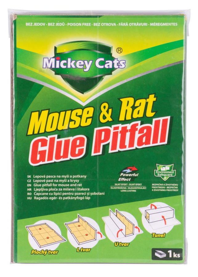 Doska Mickey Cats, 19,5x13 cm, lepová, na myši a potkany, bez jedu