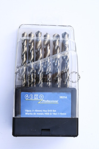 Sada vrtákov do kovu 19-dielna, 1-10 mm, vybrusované, GEKO