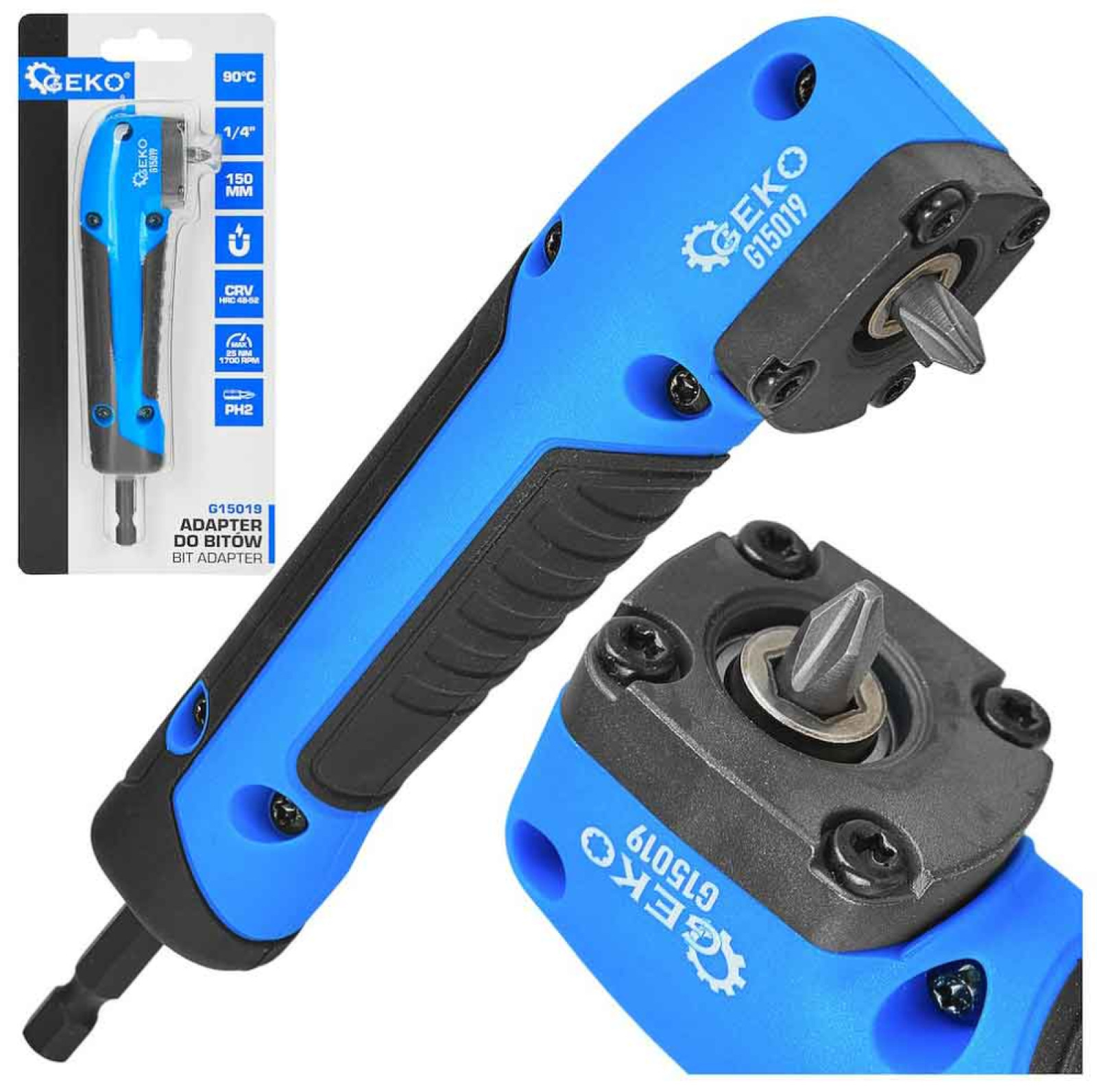 Adaptér pre uťahovanie 1/4" bitmi, 150 mm, 25 Nm, GEKO