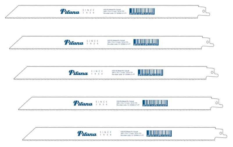 Sada pílových listov na kov a nerez 300x19x1,3 mm,10/14 zubov, BiMetal Co-8%, 5 ks, PILANA