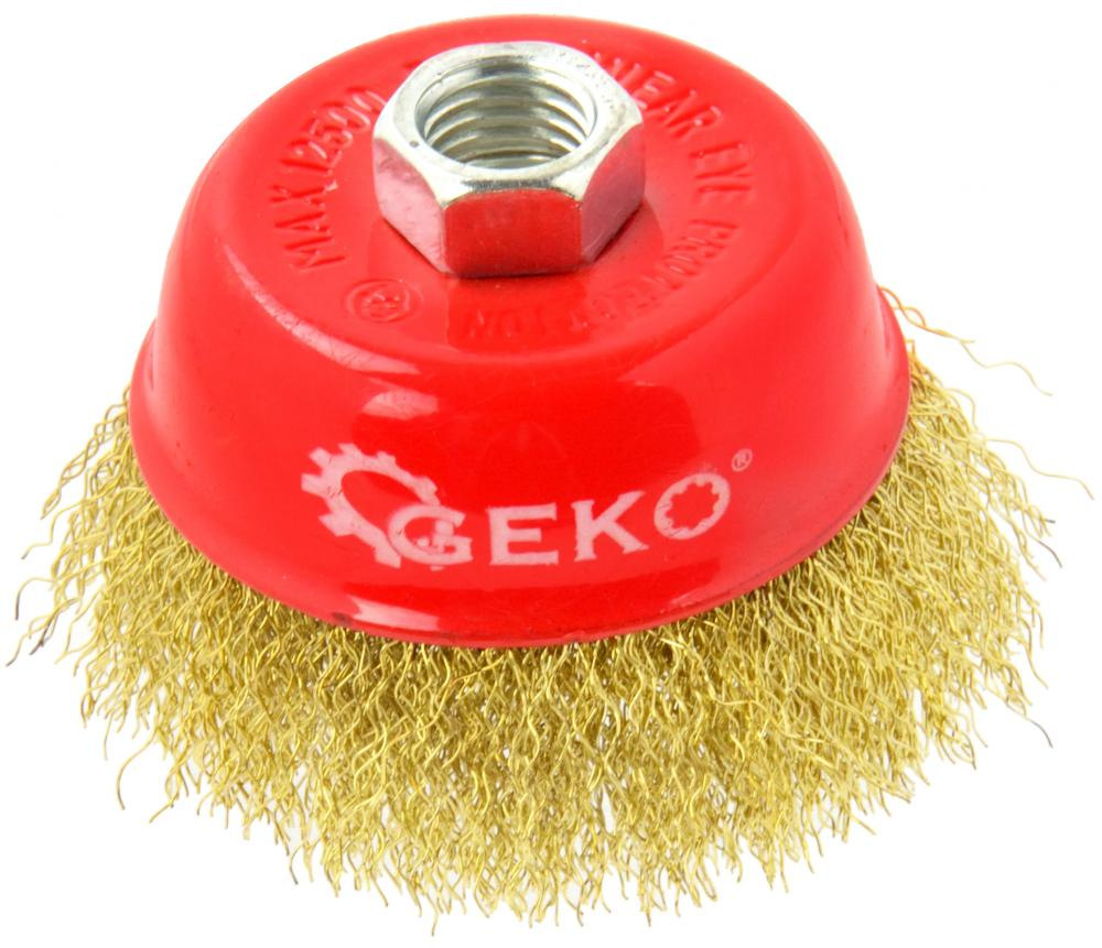 Kartáč hrnčekový 75 mm x M14, FeMs 0,3 mm, GEKO