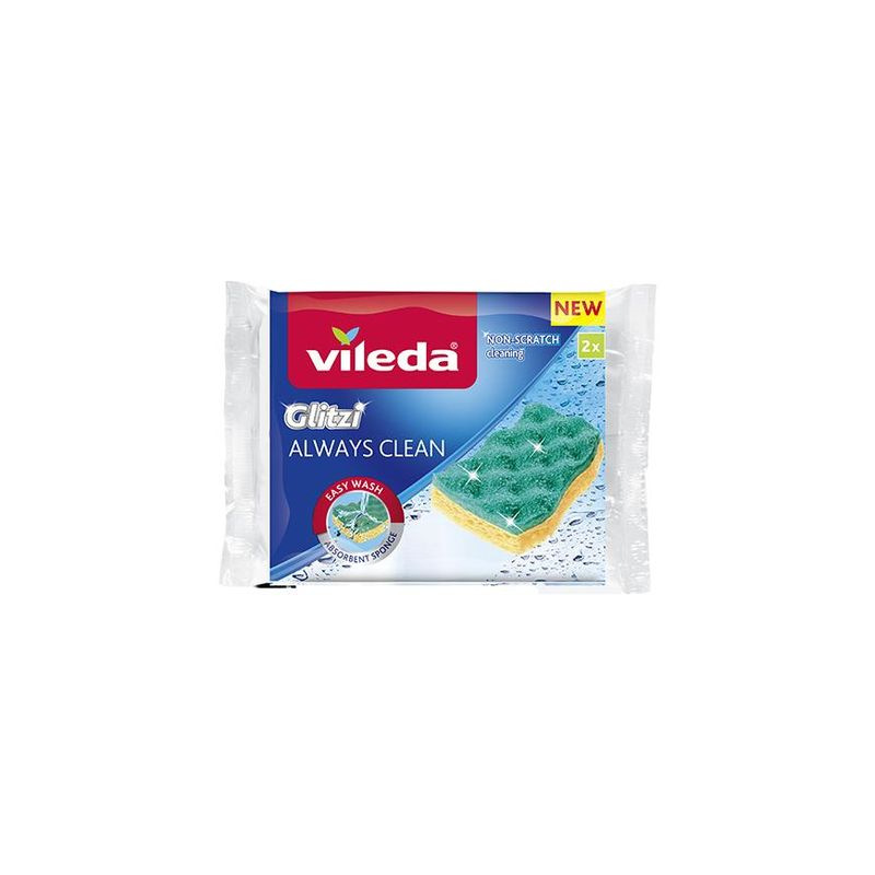 Hubka Vileda Glitzi Always Clean, viskózová, špongia na riad, bal. 2 ks