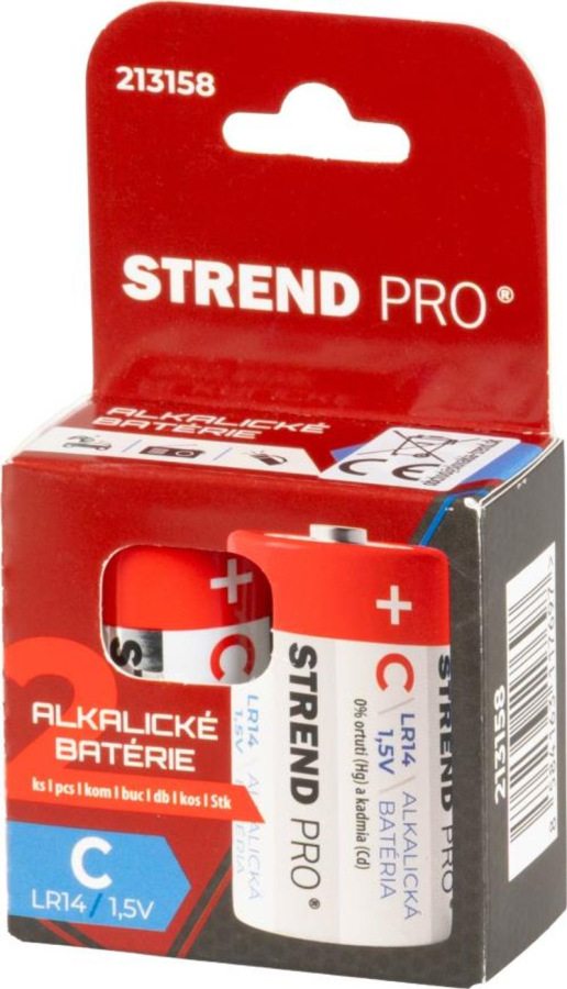 Batéria Strend Pro, alkalická, C (LR14), 1,5V, bal. 2 ks