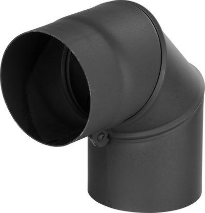 Koleno HS.EX 090/180/1,5 mm, nastaviteľný uhol, dymovod, dymové kominové koleno na spájanie rúr dymo