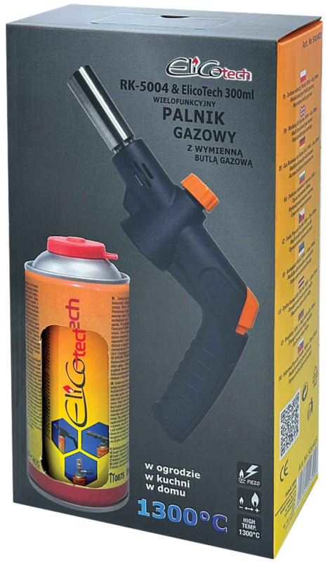Sada: spájkovacia lampa + 300ml plyn, pripojenie na závit 7/16", ELICO 2