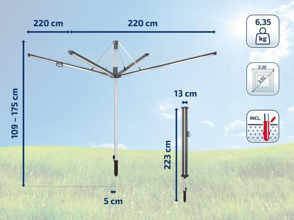 Sušiak na prádlo LEIFHEIT 85277 Linomatic 600 Plus, na bielizeň, záhradný, vonkajší 6