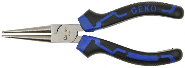 Kliešte očkové s guľatými čelusťami 160 mm, dvojplastová rukoväť, GEKO PREMIUM
