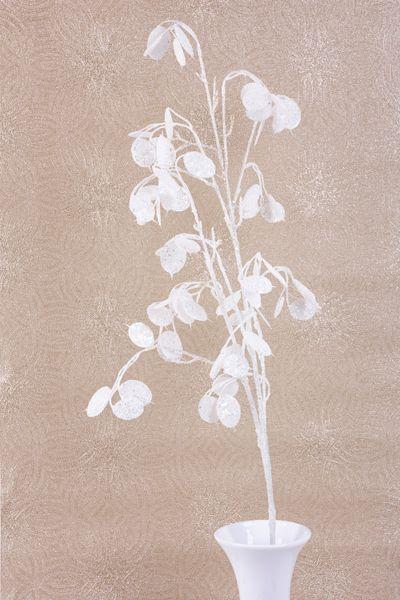 Vetvička MagicHome Vianoce, MoneyPlant.White, biela, 56x107 cm 2