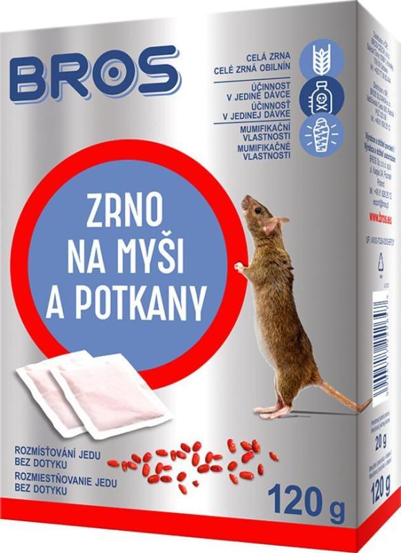 Návnada Bros, na myši a potkany, 120g, zrno