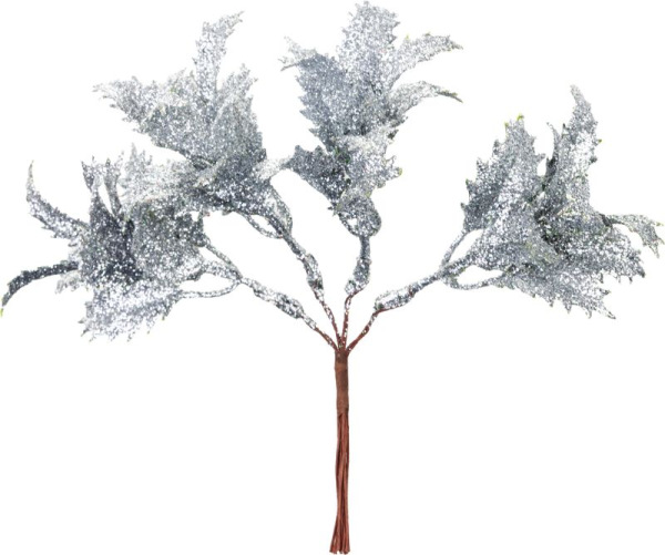 Vetvička MagicHome Vianoce, cezmína, strieborná, 14 cm