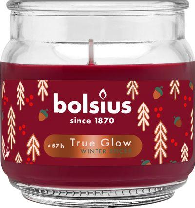 Sviečka Bolsius Large Jar,Winter Spices , vonná, Vianoce, červená, 100x98 mm, v skle