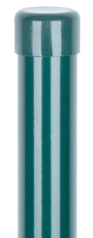 Stĺpik Strend Pro METALTEC, 38/1500/1,25 mm, zelený, okrúhly, čiapočka, Zn+PVC, RAL6005