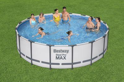 Bazén Bestway® Steel Pro MAX, 5612Z, kartušová filtrácia, rebrík, plachta, 488x122 cm