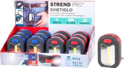 Svietidlo Strend Pro Worklight, prívesok, LED 200 lm, magnet, s klipsou, červená/modrá, 3x AAA, Sell