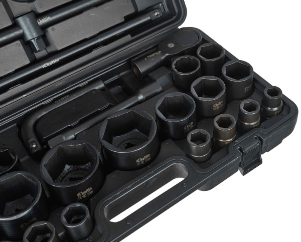 Gola sada s úderovými hlavicami 3/4" a 1", 26-dielna, 17-65 mm, 6-HRAN, kufor, KELTIN 3