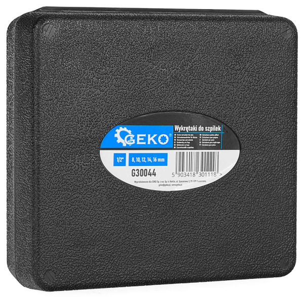 Sada 1/2" vyťahovačov zalomených skrutiek a čapov 8-16 mm, 5-dielna, GEKO 7