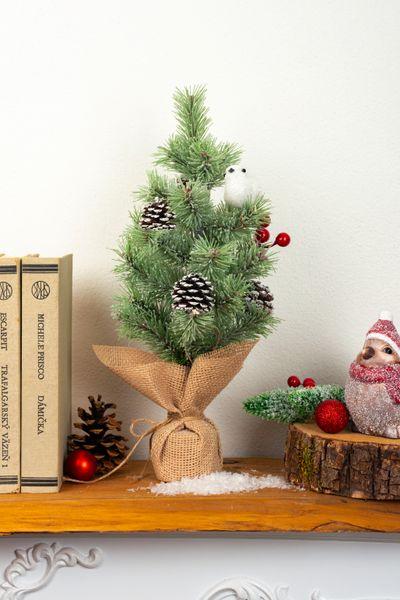 Stromček MagicHome Vianoce, ozdobený, prírodný, 36 cm