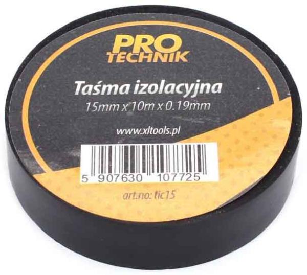 Izolačná páska PVC 15 mm x 10 m x 0,19 mm, čierna, PRO-TECHNIK