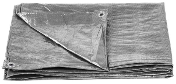 Plachta Tarpaulin Medium 3x3 m, 100 g/m, zakrývacia, SILVER, strieborná, s okami