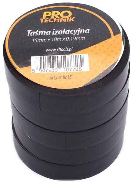 Izolačná páska PVC 15 mm x 10 m x 0,19 mm, čierna, PRO-TECHNIK 2