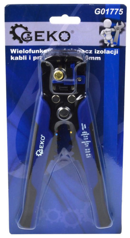 Kliešte na sťahovanie izolačných káblov 0,2-6 mm a zatláčanie konektorov GEKO 4