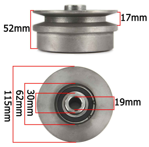 Odstredivá spojka pre motor, priemer 115 mm, hriadeľ 19 mm, 1 remenica, MAR-POL 4