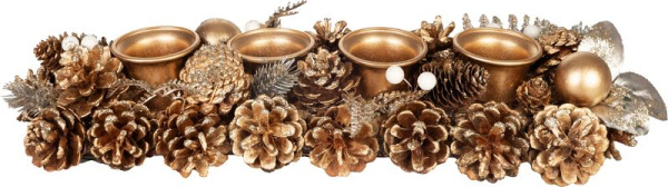 Ikebana MagicHome Vianoce, adventná, zlatá, 45 cm