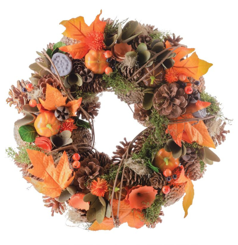 Veniec MagicHome Nature, jesenný, oranžový, 35 cm