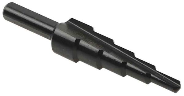 Vrták stupňovitý 4-12 mm do plechu, HSS TiAIN krok 2mm, rovná drážka, GEKO