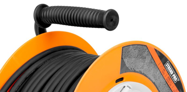 Kábel Strend Pro CR095, predlžovací, L-50 m, 4x zásuvka, čierna guma, na bubne 4