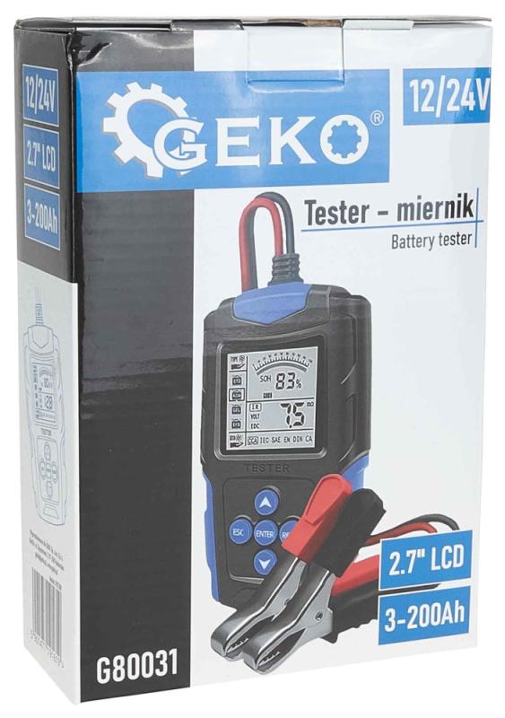 Tester na meranie akumulátorových batérii 12/24V 3Ah-200Ah, GEKO 3