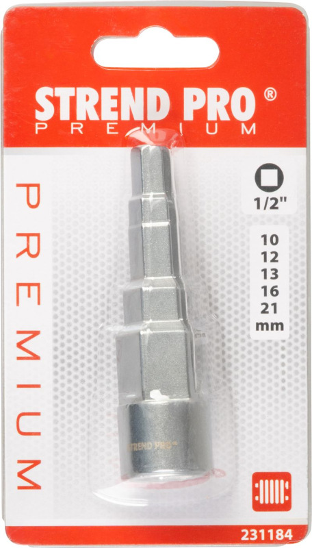 Kľúč Strend Pro Premium UNI-RA1 stupňovitý na radiátorové skrutky 10-12-13-16-20 mm, uchytenie na 1/ 3