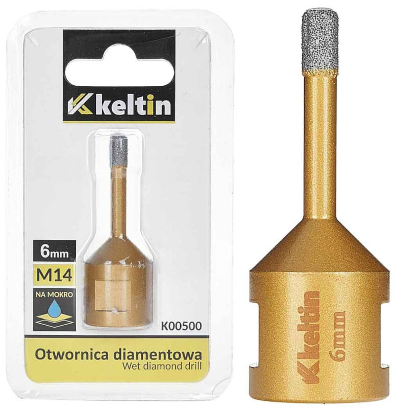Vrták diamantový korunkový, závit M14 do uhlovej brúsky priemer 6 mm, GEKO 1