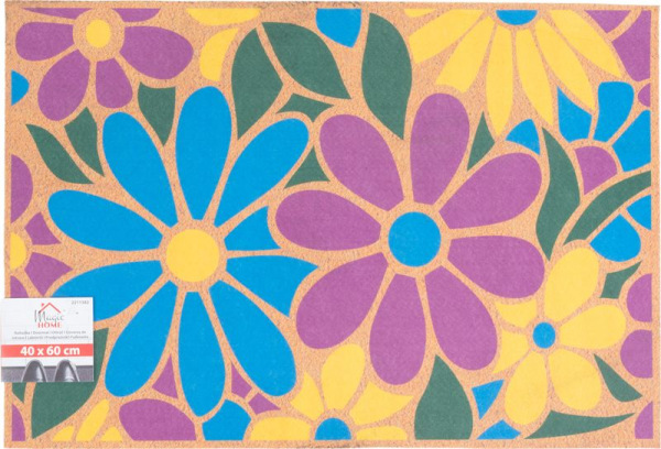 Rohožka MagicHome, pred dvere, Flowers, plast/latex, 40x60 cm 3