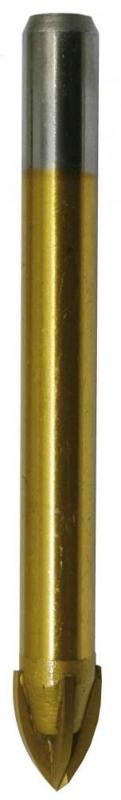 Vrták do skla a keramiky 4-britý TIN 18/105 mm, valcová stopka, VASKO