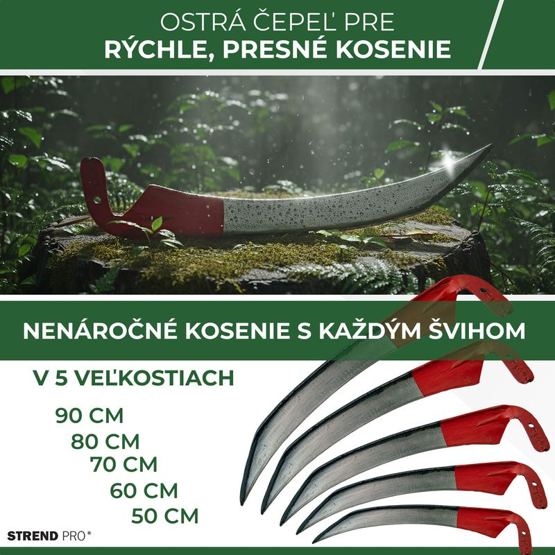 Kosa EURO 70 cm, kovaná, na trávu 2