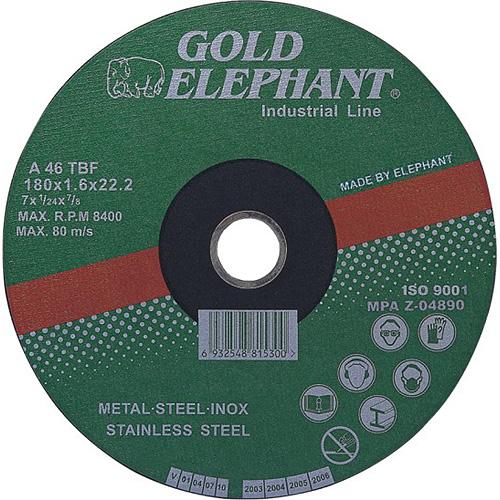 Kotúč Gold Elephant 41AA 115x1,0x22,2 mm, rezný na kov a nerez A46TBF