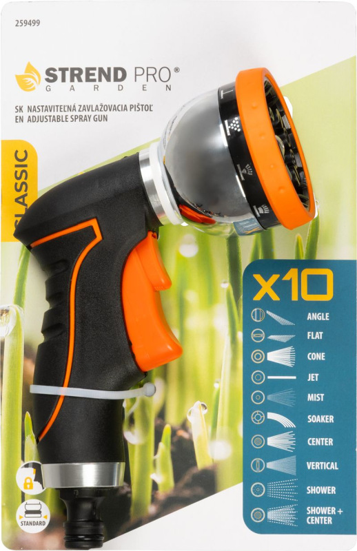 Pištoľ Strend Pro Garden BJ4028T, 10 vzorov, zavlažovacia, protišmyková rukoväť 1