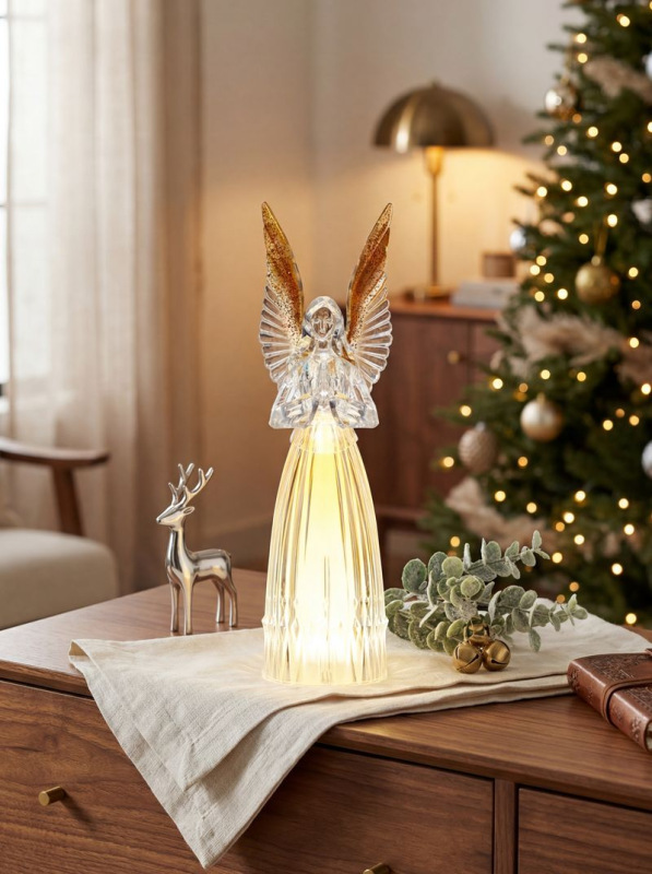 Dekorácia MagicHome Vianoce, Anjel, 3xLED teplá biela, IP20, 16,5x11,5x41,5 cm 3