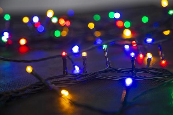 Reťaz MagicHome Vianoce Serpens, 100 LED multicolor, 8 funkcií, 230 V, 50 Hz, IP44, exteriér, osvetl