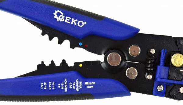 Kliešte na sťahovanie izolačných káblov 0,2-6 mm a zatláčanie konektorov GEKO 1
