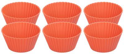 Forma MagicHome, na pečenie, na cupcake, silikón, červená, set 6 ks, 6,5x6,5x3 cm